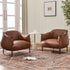 Kadar Leather Barrel Chair-Brown Modern Leather Chair | Accent Chairs | Kinwell Furniture | Barrel Chairs
